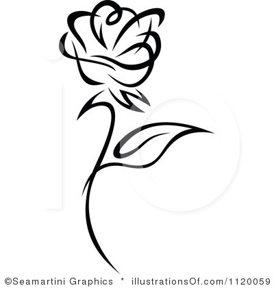 Black Rose Clipart - Rose Black And White Clipart