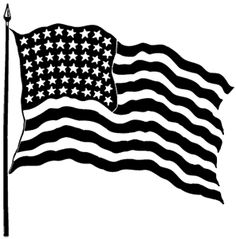 Usa flag clip art black and .