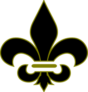 Black And Gold Fleur De Lis C - New Orleans Clip Art