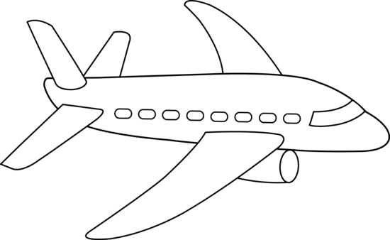 jet clipart black and white