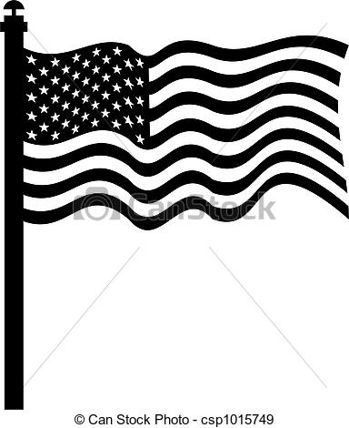 Black And White American Flag Clip Artstock Illustration Of American