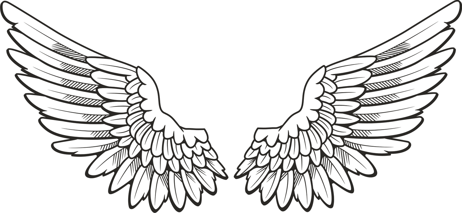 Black And White Angel Picture - Clipart Wings