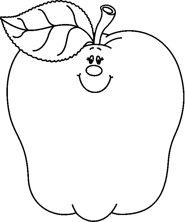 Black and White Apple Clipart