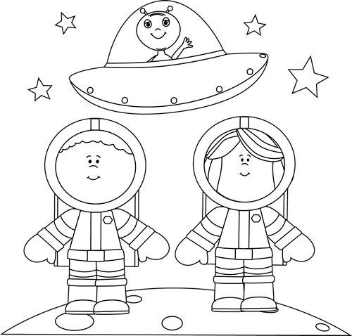 Black and White Astronauts on