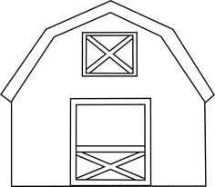 Black and White Barn with Hay - Barn Clip Art