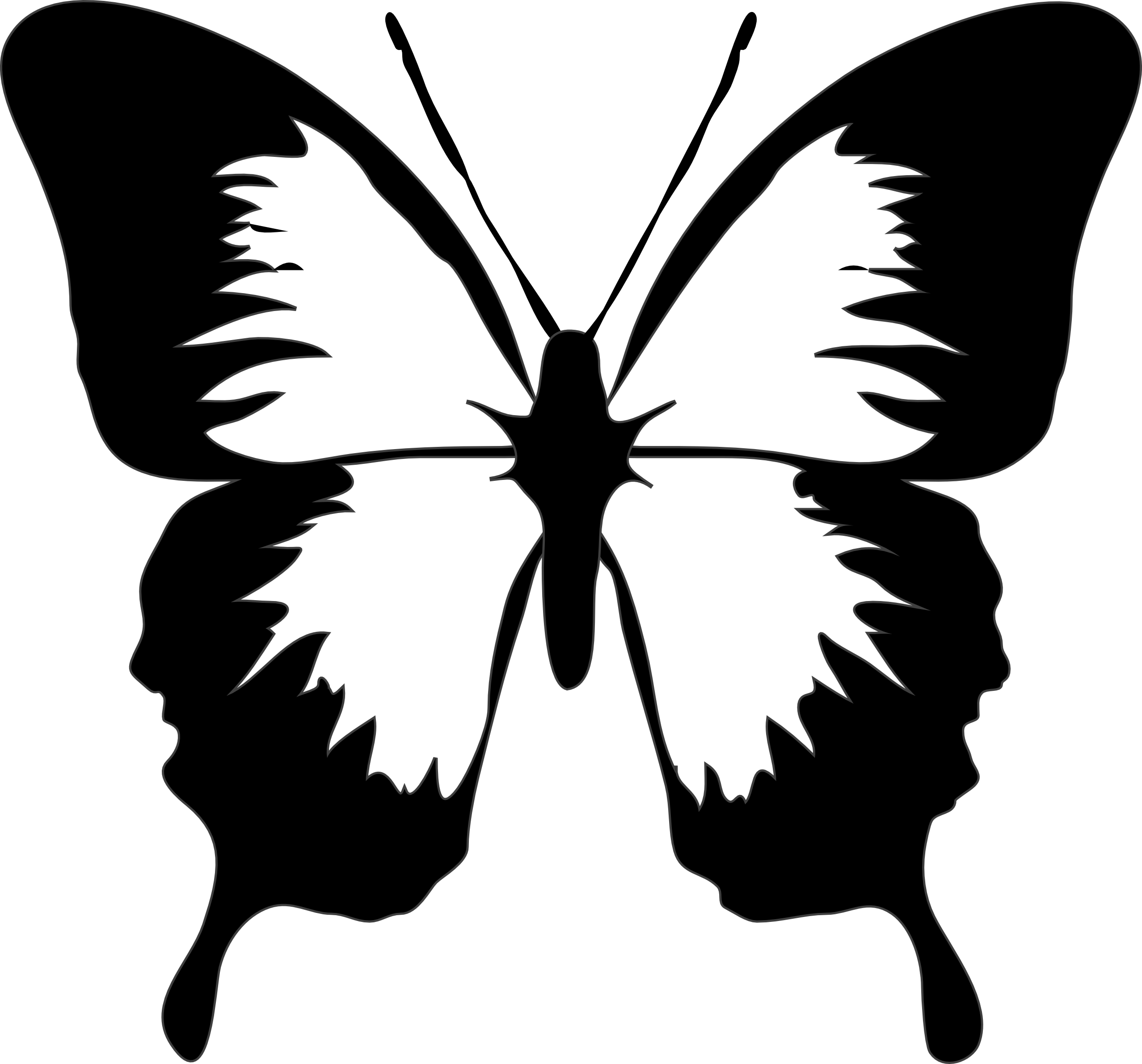 Butterfly black and white but