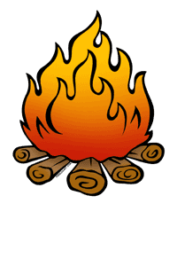 Black And White Campfire Clip - Camp Fire Clipart
