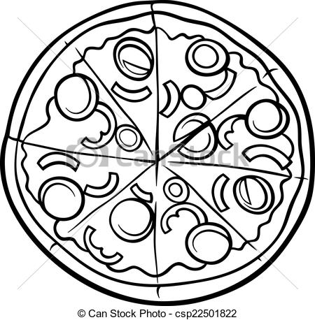 black and white clipart pizza
