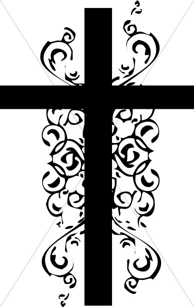 Cross And Swirls Black and Wh