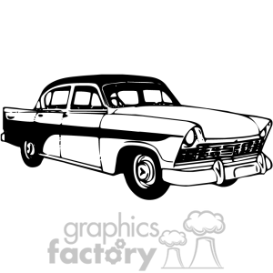 Black And White Classic Car . - Classic Car Clip Art