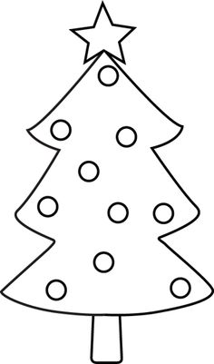 Black and White Clipart. Black and White Christmas Tree .