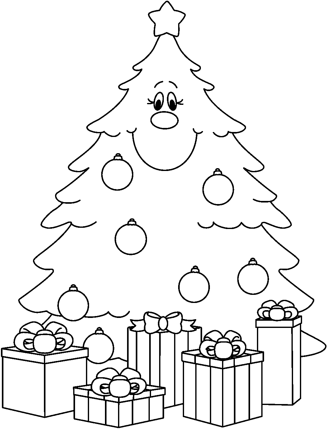 Black and White Clipart - Christmas Tree Clip Art Black And White
