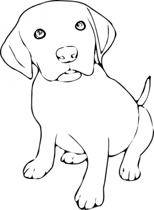 Black And White Clipart Dog - White Clip Art