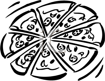 Pizza black and white pizza c