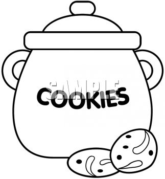 cookie clipart black and whit