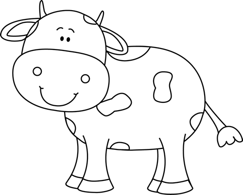 Black and White Cow - Cow Clipart Black And White