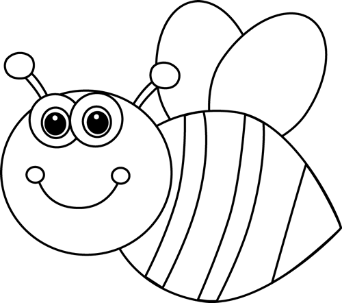 Black and White Cute Cartoon Bee