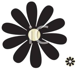Black And White Daisy Royalty Free Clipart Picture