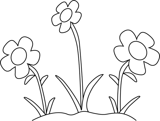 Black And White Flower Garden - Black And White Flowers Clipart
