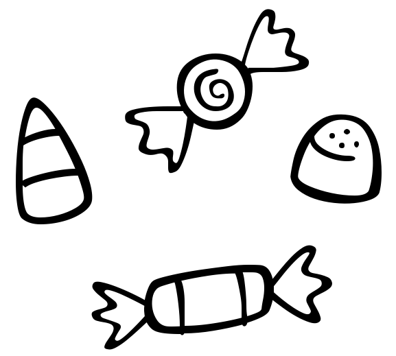 ... black and white free; Candy outline clip art ...