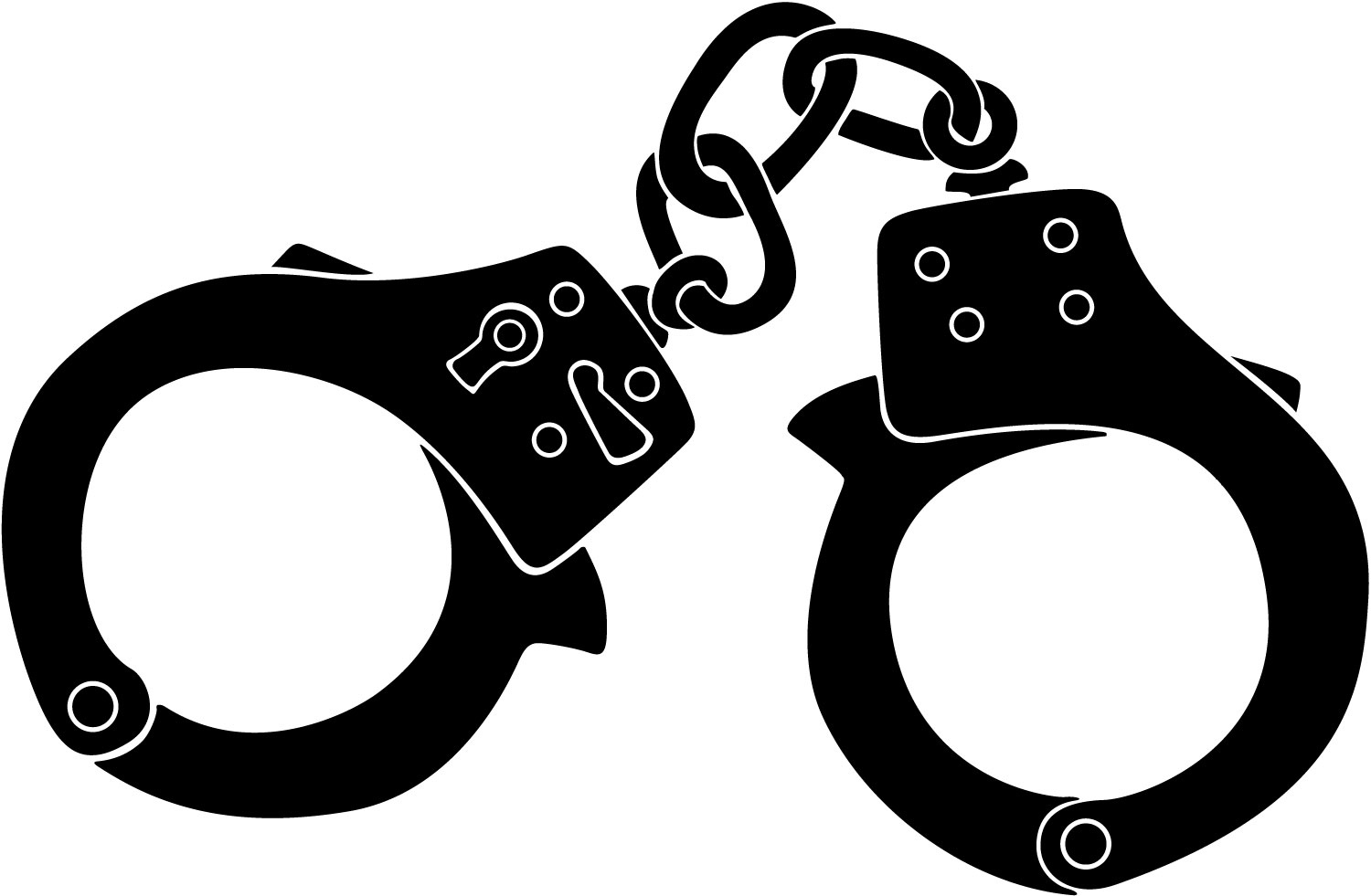Black and white handcuffs clipart