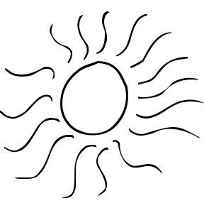 Black And White Heatwave Heat - Sun Black And White Clipart