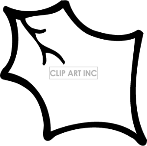 Black and White Holly Leaf - Holly Leaves Clipart