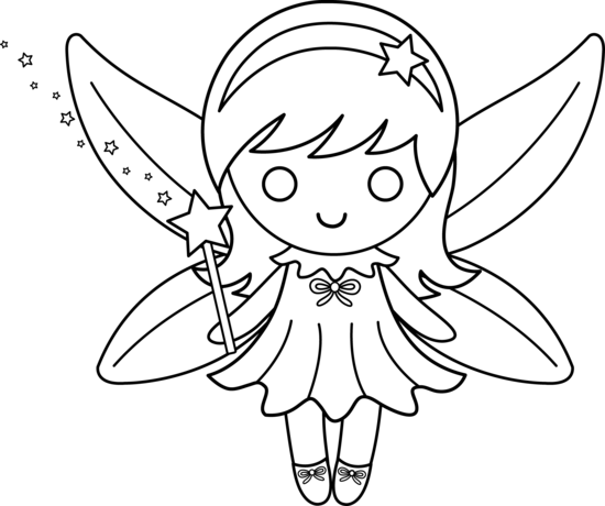 Black and White Injured Fairy ... Free Clip Art