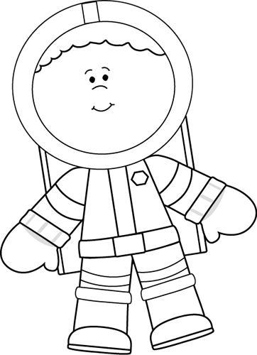 Black and White Little Boy Astronaut