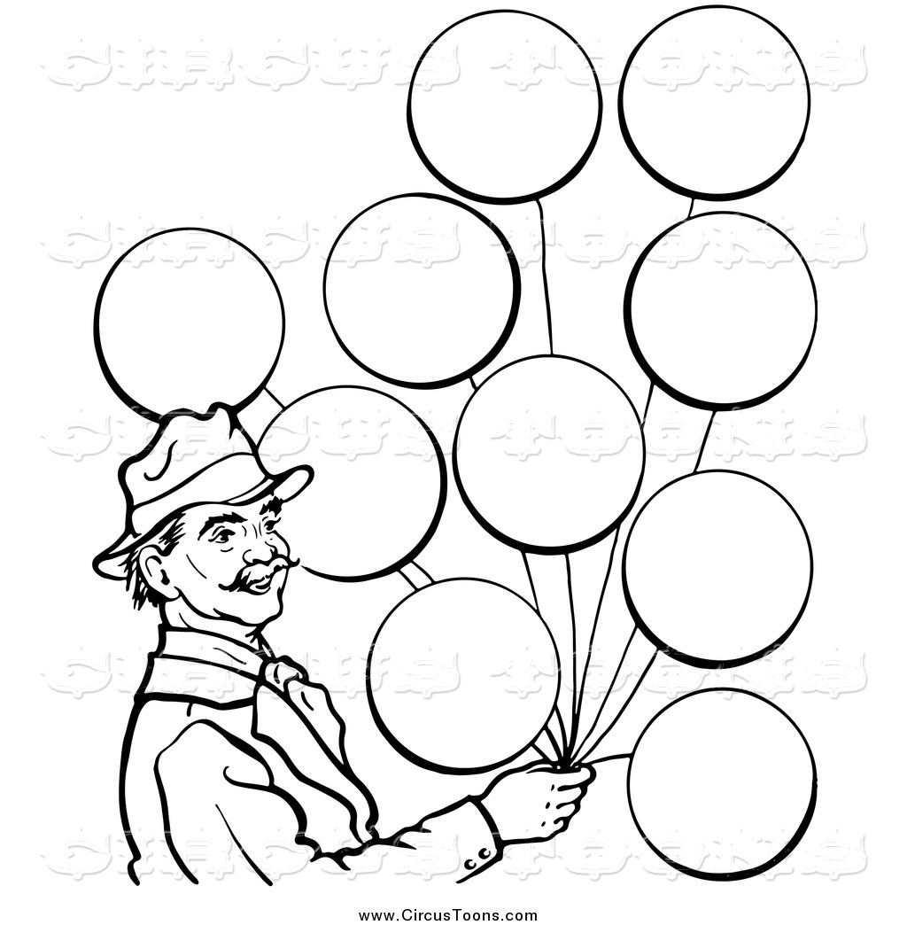 Black And White Man With Balloons In Black And White Black And White