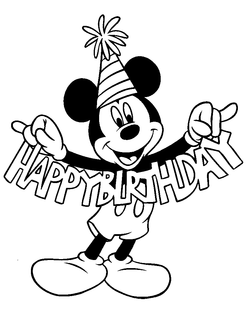Black and White Mickey Mouse  - Mickey Mouse Birthday Clipart
