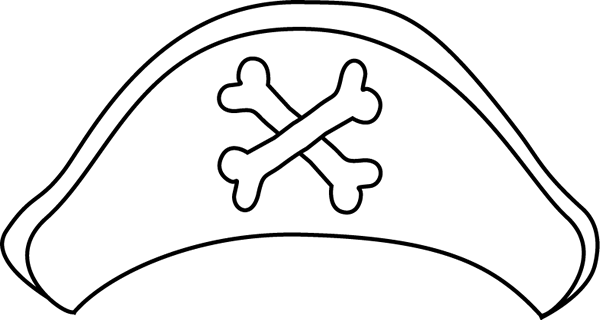 Black and White Pirate Hat - Pirate Hat Clip Art