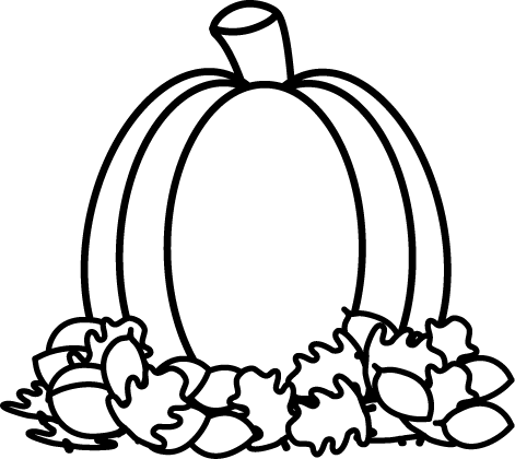Black and White Pumpkin in - Fall Clip Art Black And White