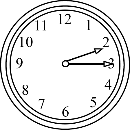 Black and White Quarter Past the Hour Clock