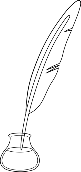 Black and White Quill Pen - Quill Pen Clip Art