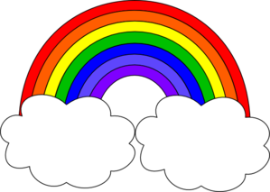 Black and white rainbow outli - Clipart Rainbow