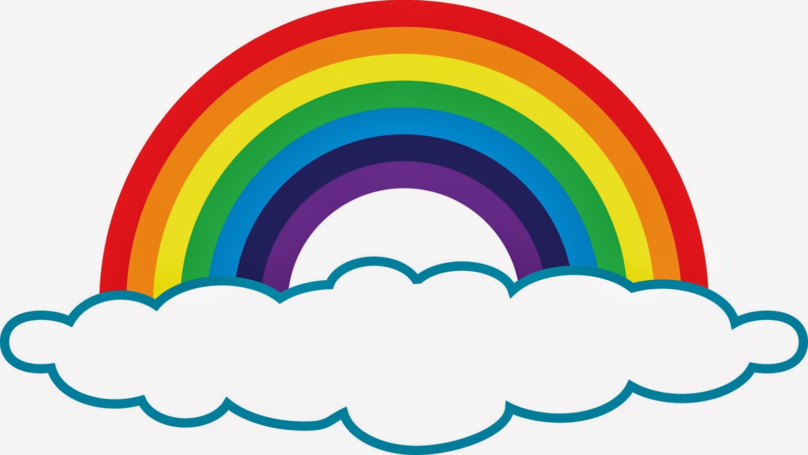 Black and white rainbow outli - Clip Art Rainbow