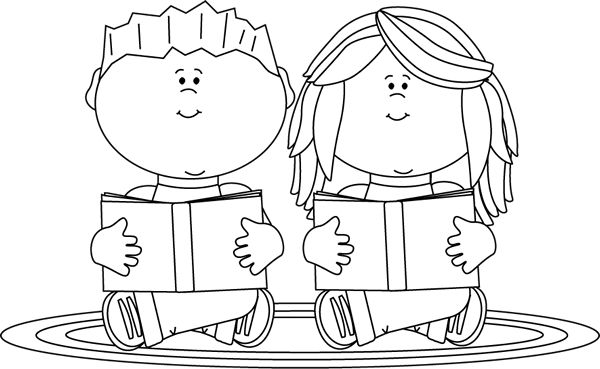 Black and White Reading . - Reading Clipart Black And White