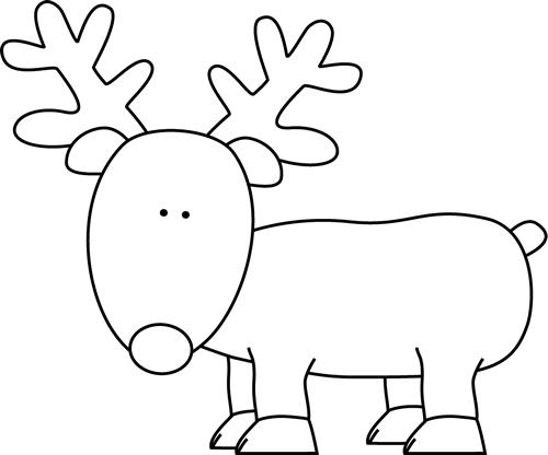 Black And White Reindeer Clip - Reindeer Clipart Black And White