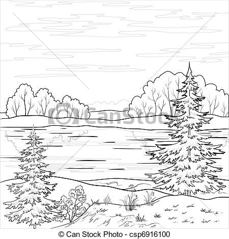 Black and White River Clip Ar - River Clipart Black And White