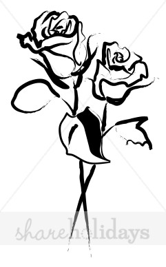 Black And White Roses Clipart