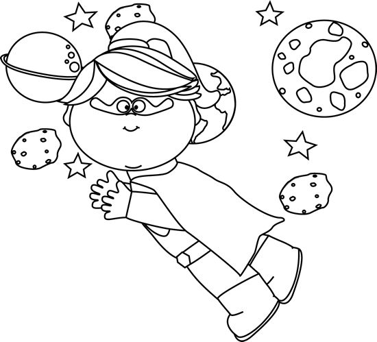 Black And White Space Clipart - Space Clipart Black And White