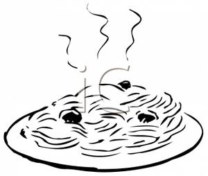 Black And White Spaghetti Royalty Free Clipart Picture