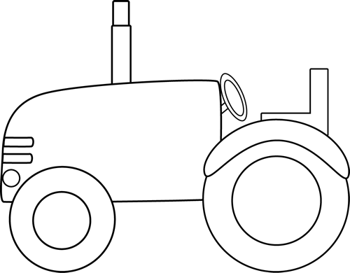 Black and White Tractor