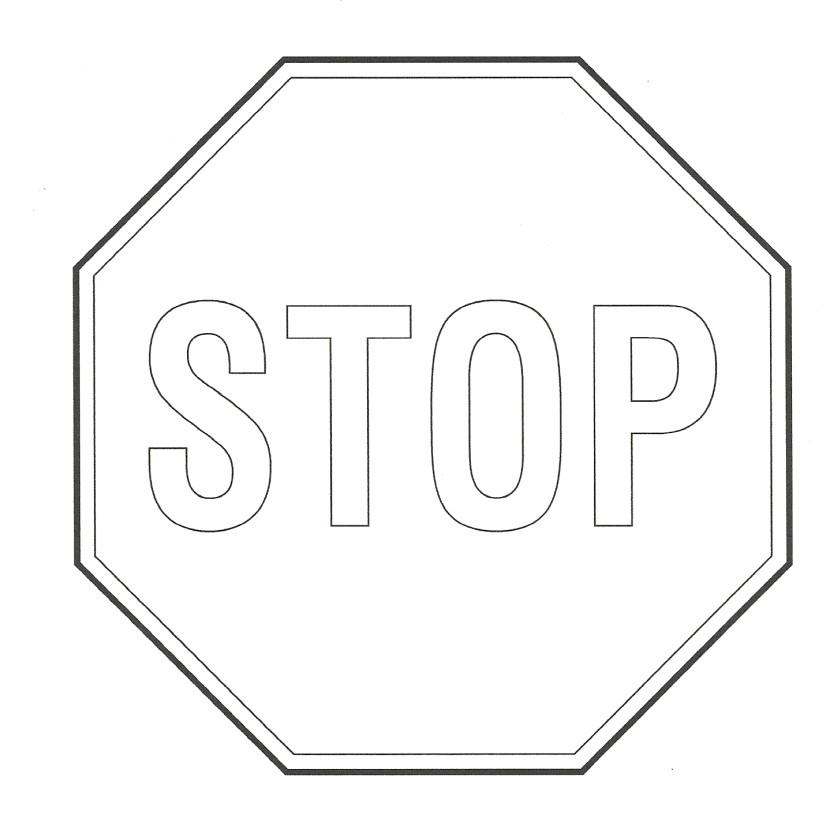 Stop Sign Clip Art Black And 