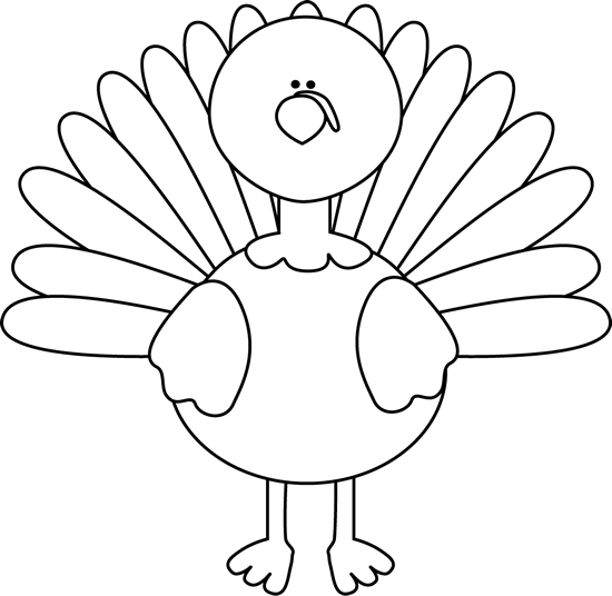 Black and White Turkey - Turkey Clipart Black And White
