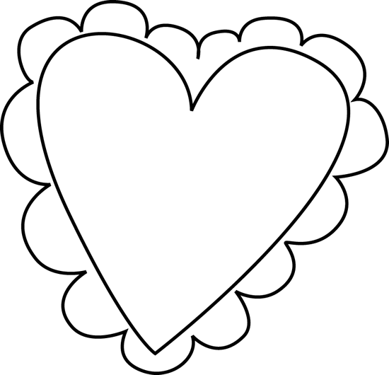 Black And White Valentine S Day Heart Clip Art Black And White