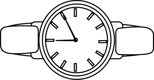 Black and White Watch - Watch Clip Art
