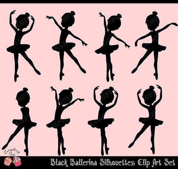 Black Ballerina Silhouettes Clipart Set perfect for all kinds of creative projects! All designs are digital sales. No items will be shipped!