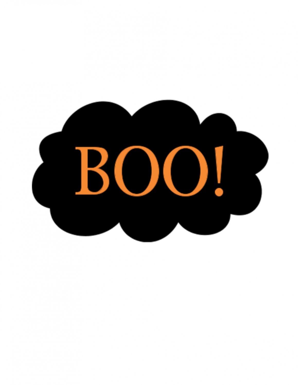 Black Boo Word Art-Digital . - Boo Clip Art
